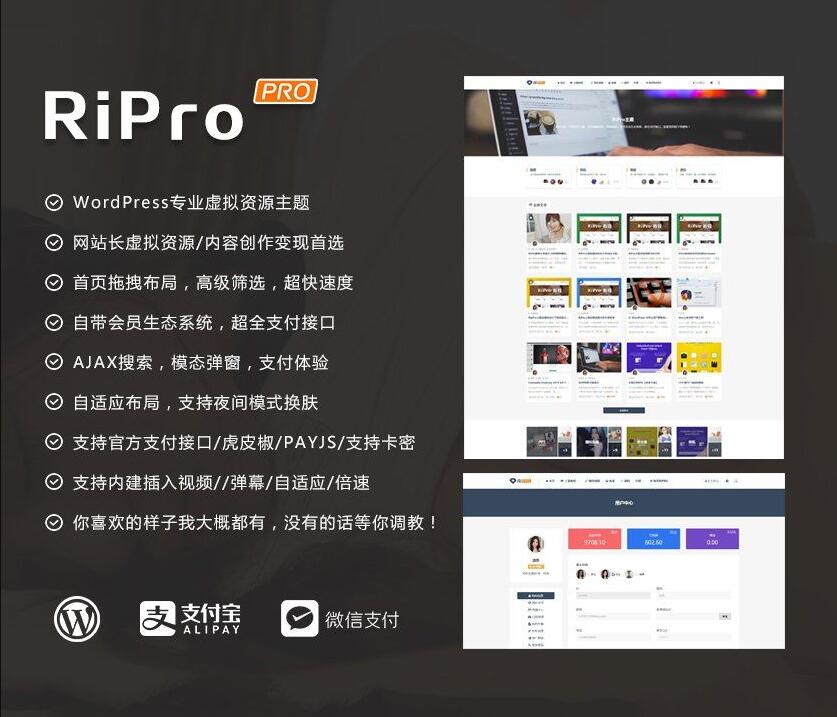 【优选源码】WordPress主题RiPro v8.6 无限制版 - 截图1