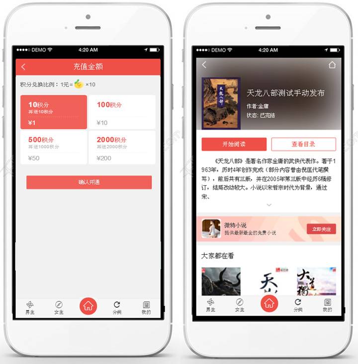 【优选源码】小程序源码_VIP小说小程序源码免费下载V2.5 - 截图1