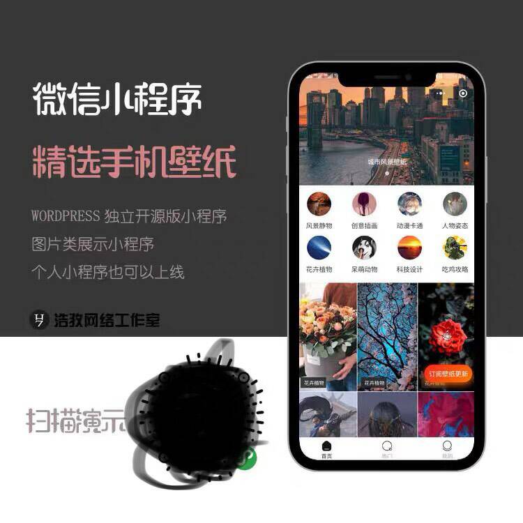 【优选源码 首发】wordpress带订阅微信手机壁纸小程序支持激励视频广告 - 截图4