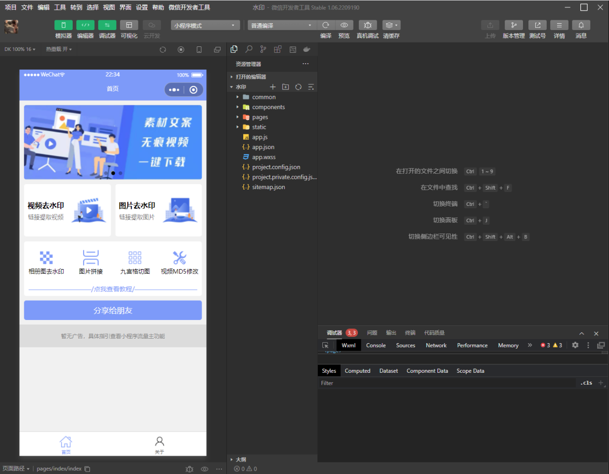 【优选源码】去水印微信小程序源码自带流量主功能 - 截图1