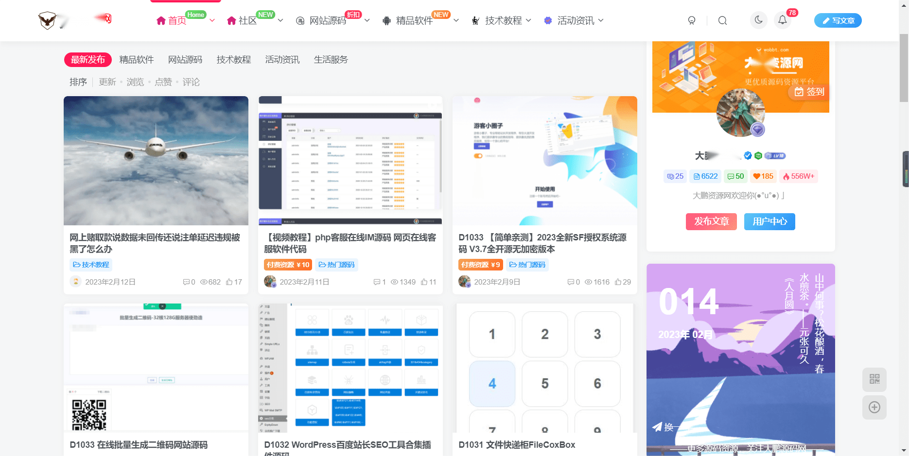 【优选源码】大鹏源码资源网WordPress源码网整站5000条源码文章数据打包+数据库-带视频教程 - 截图1