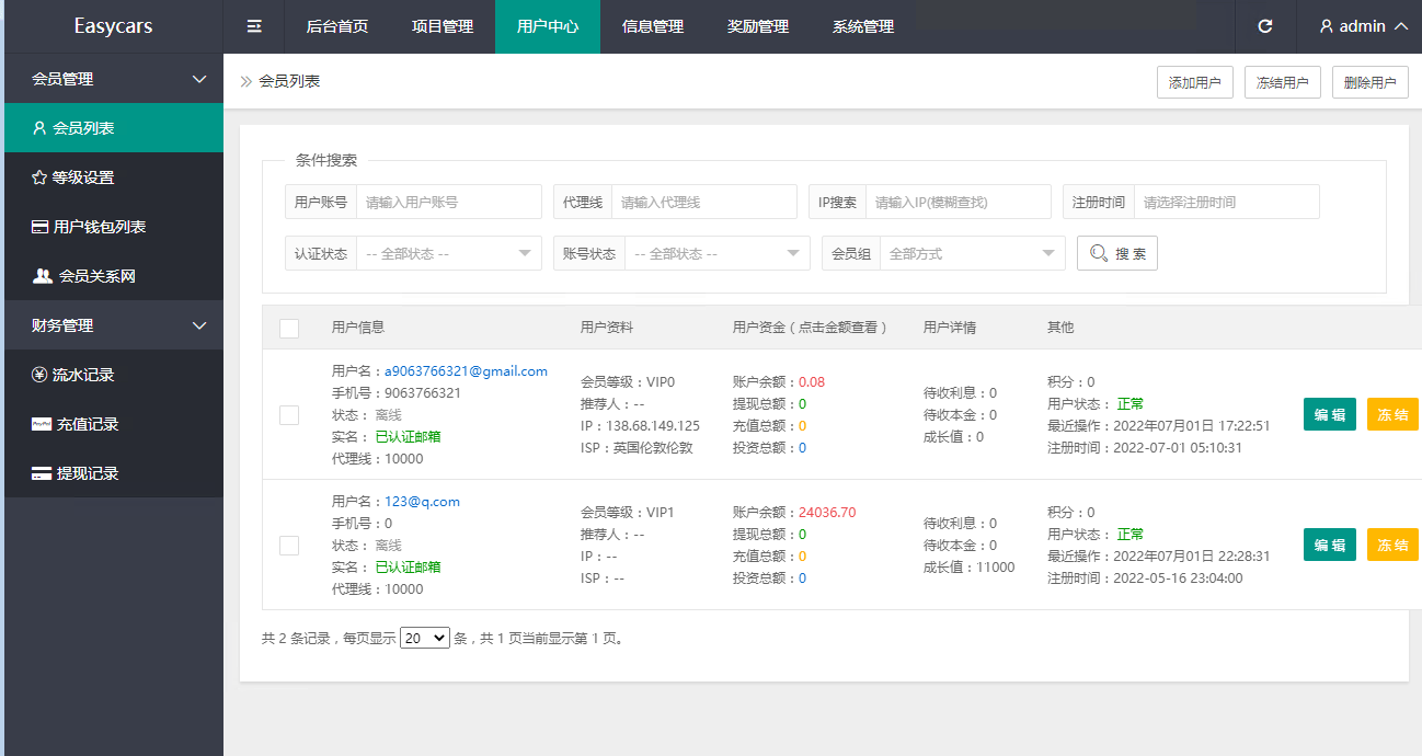 【优选源码】VUE框架开发运营版海外资金盘投资理财系统源码,八个国家语言,附带搭建教程 - 截图1