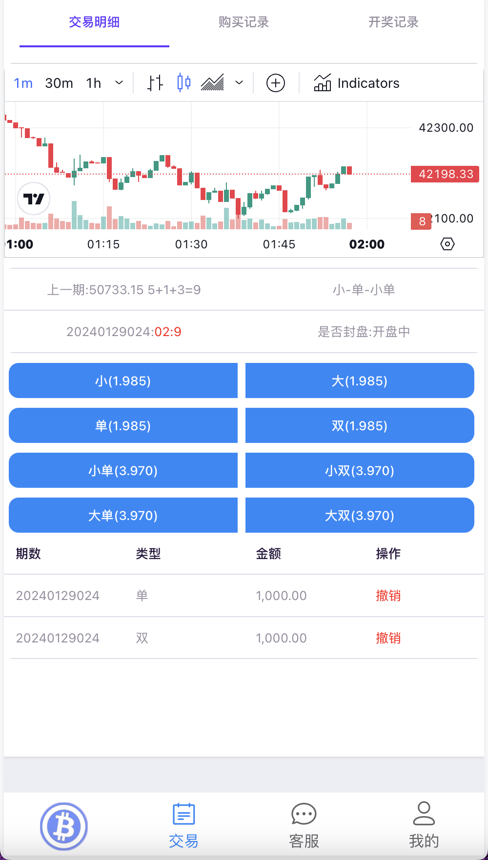 【优选源码】99bitbet双语言USDT竞猜下注源码/海外PC28虚拟货币竞猜玩法/根据虚拟货币行情走势自动开奖结算/带预设开奖结果 - 截图4