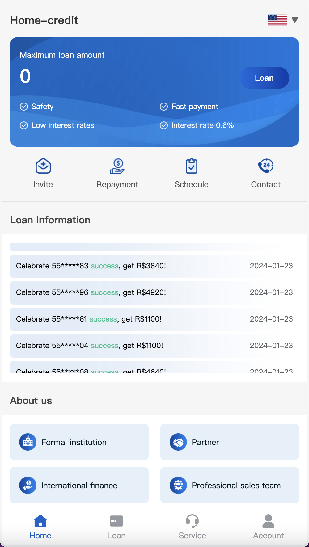 【优选源码】Home-credit海外贷款信贷产品源码/用户自定义弹窗消息/vue编译后前端 - 截图1