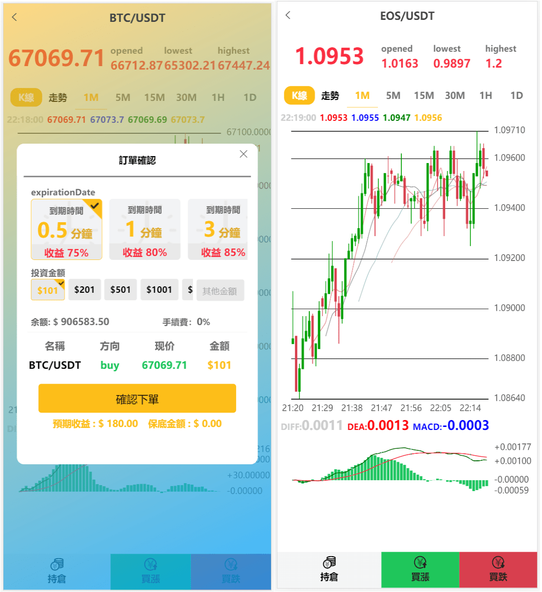 【优选源码】4语言微盘仿交易所源码/K线正常/秒合约/质押/文本搭建教程 - 截图3