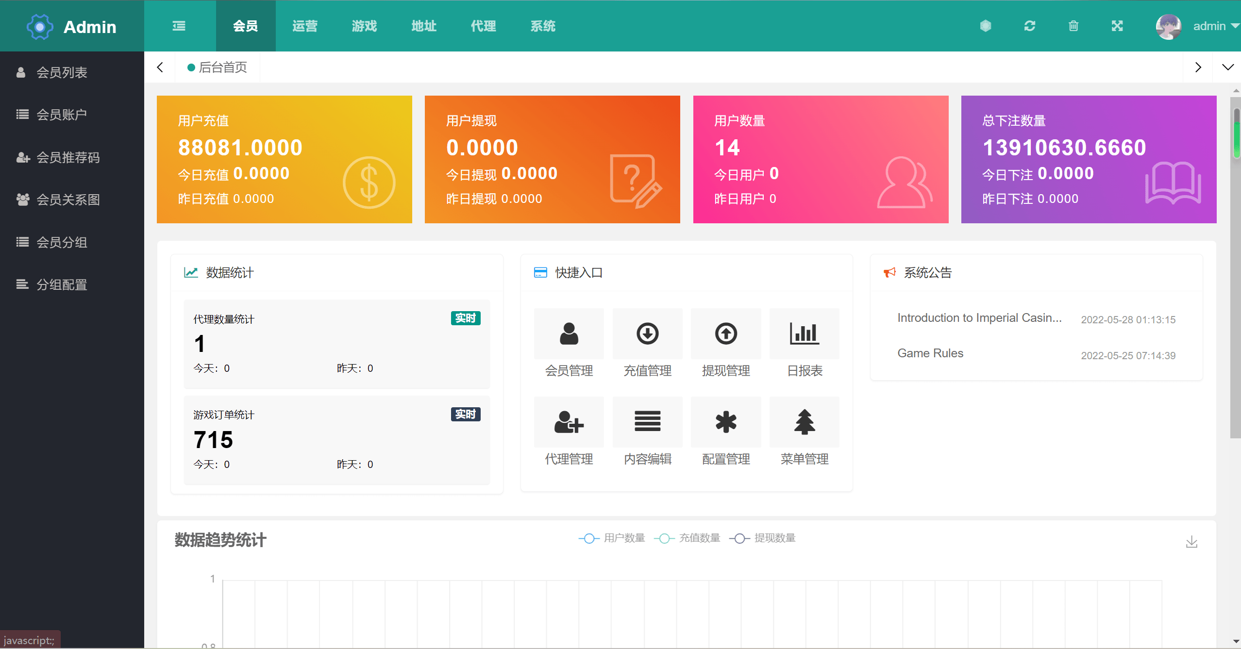 【优选源码】多语言区块链trx/usdt投注竞猜游戏/区块链游戏/充值自动到账/手动自动开奖 - 截图4
