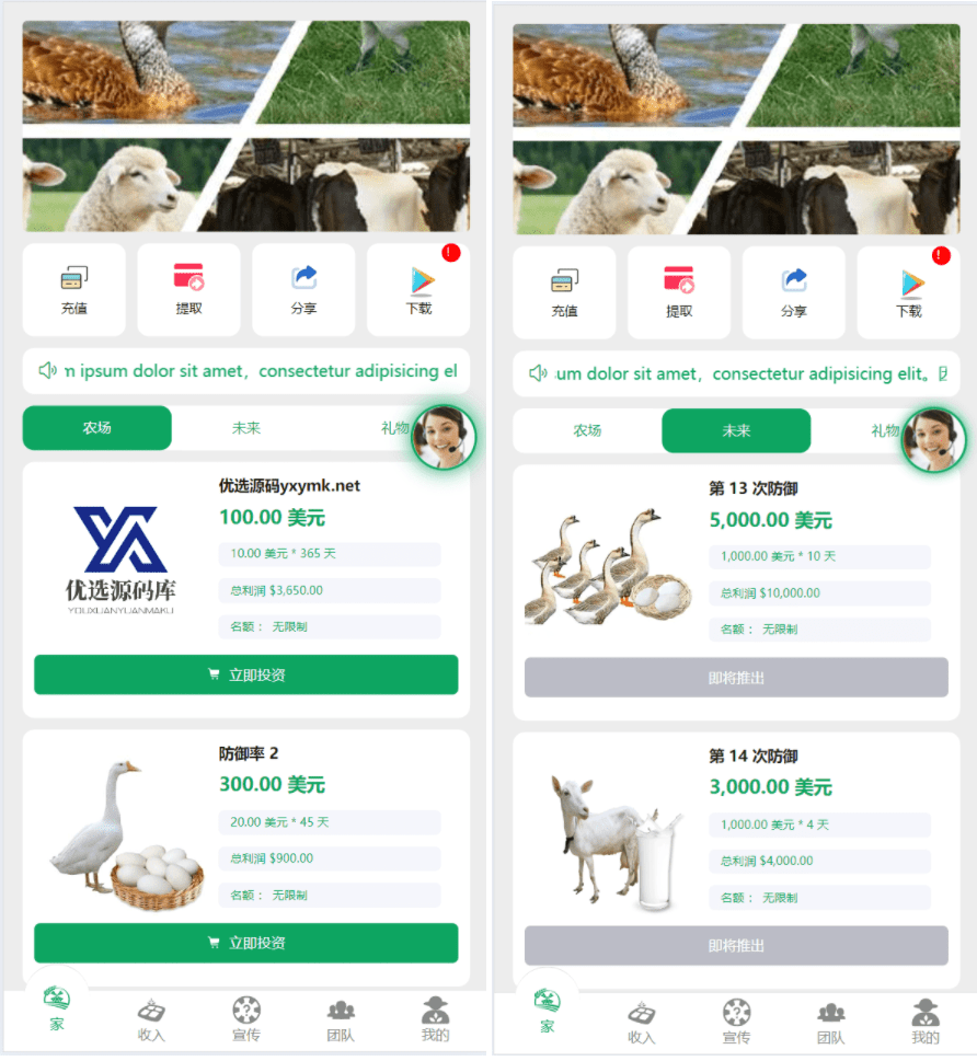 【优选源码】最新海外农场养殖共享投资理财源码/udst充值 - 截图2