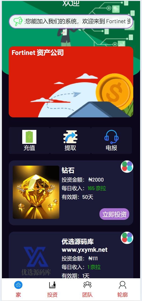 【优选源码】海外理财投资系统源码 - 截图1