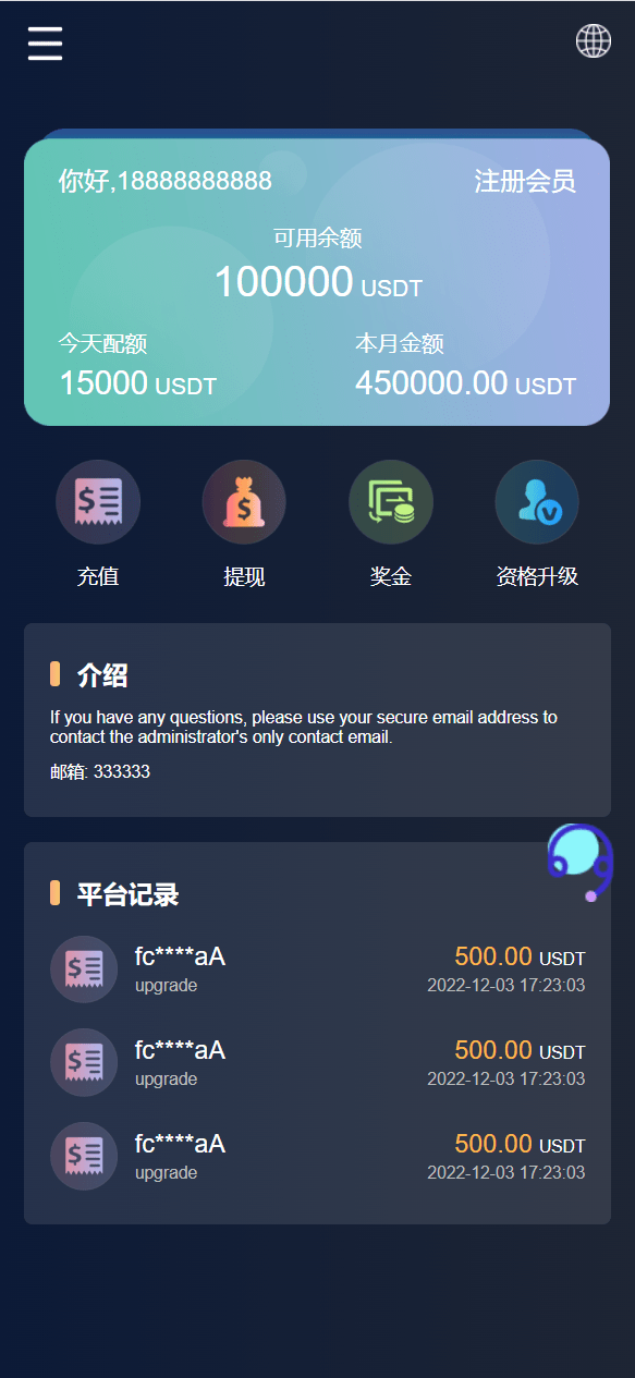 【优选源码】海外6国全新仿的假盘套路盘/虚拟币套路盘源码 - 截图1