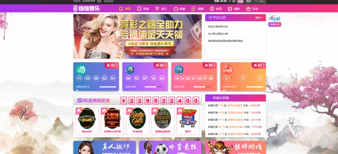 【优选源码】恒宣娱乐-包网程序-免买分包含余额宝功能内部账号等vue+js+文本搭建教程 - 截图1