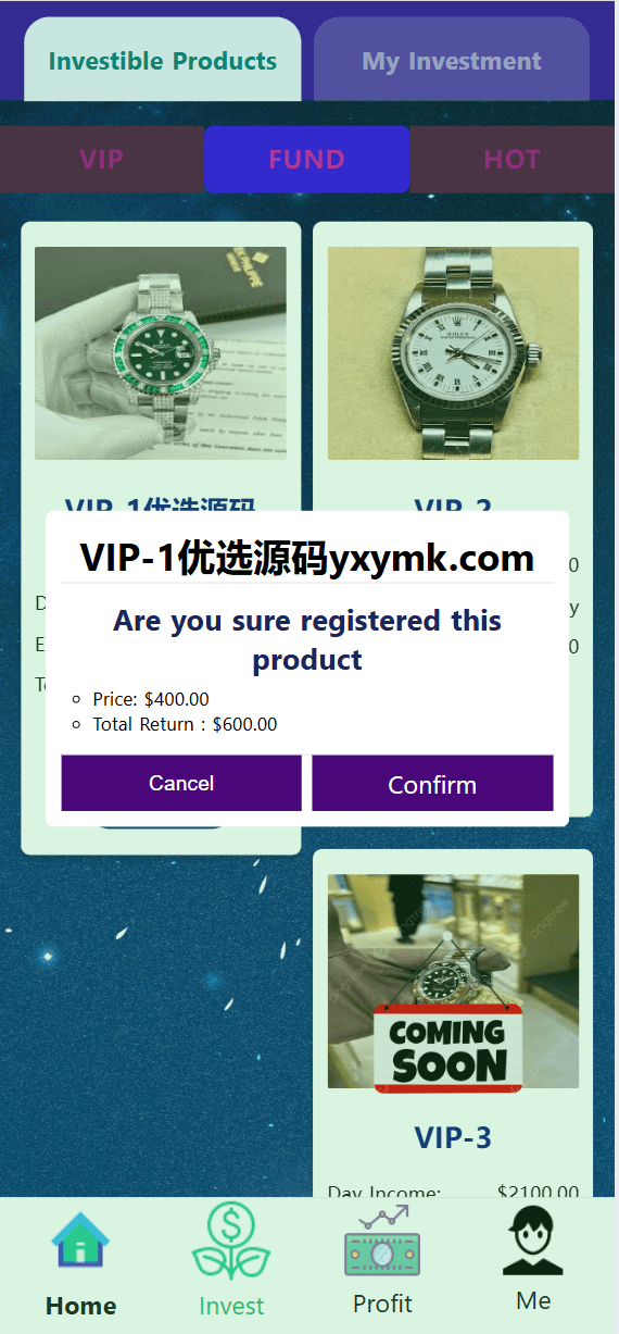 【优选源码】海外新UI/劳力士/奢侈品手表/投资理财系统 - 截图11