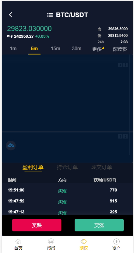 【优选代售】java币币秒合约交易所完美运营版 - 截图5
