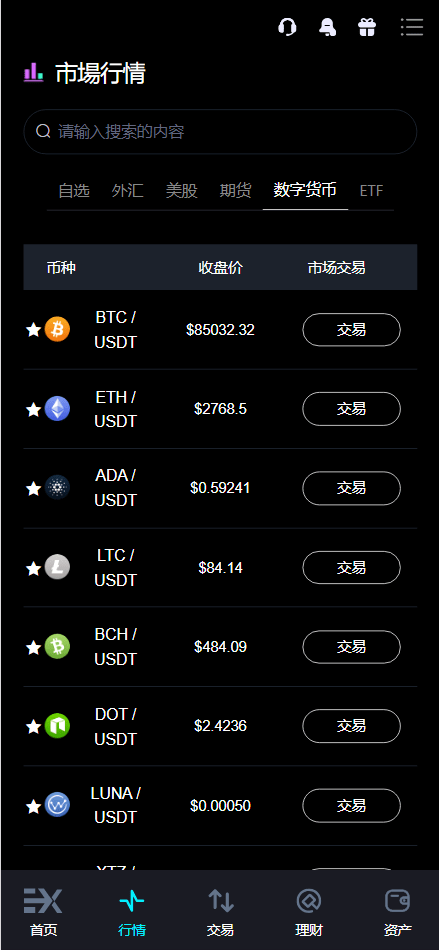 【优选源码】Bitinvests多语言交易所源码/外汇+美股+期货+交割合约+期权交易+现货交易+C2C+平台币+Ai投资理财+Defi借贷/前端vue纯源码+后端PHP - 截图5