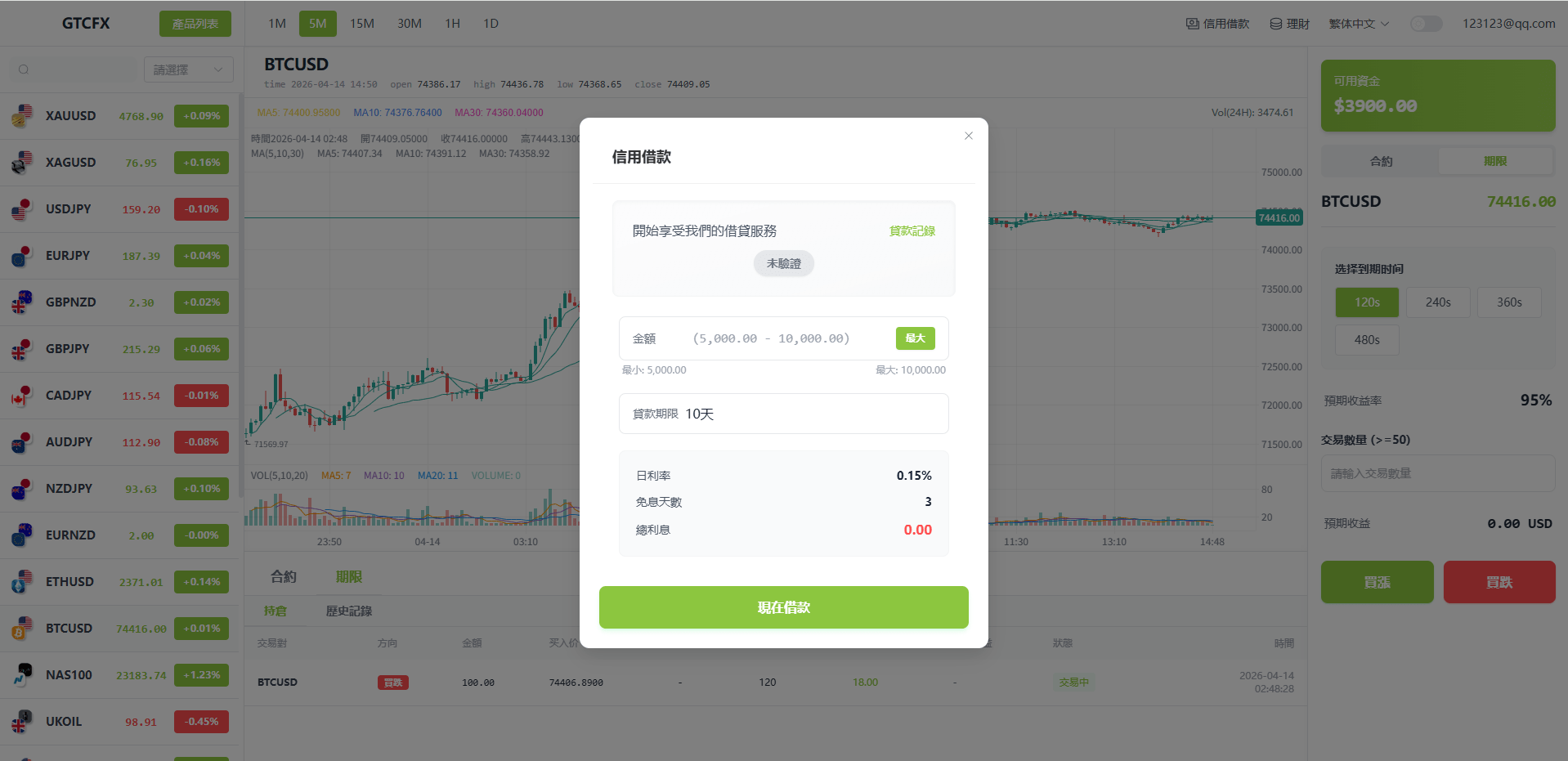 【优选代售】多语言PC/H5版st7交易所/美股/外汇/理财/贷款/K线控制 - 截图6