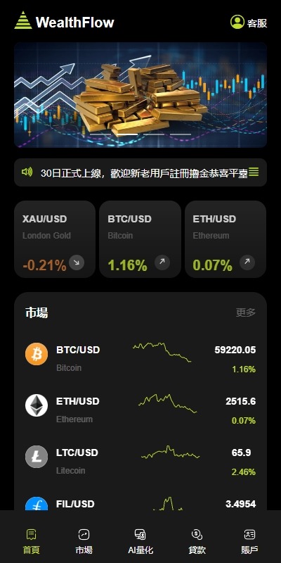 【优选代售】多语言综合交易所系统/外汇/期货虚拟币交易/AI量化/贷款 - 截图2