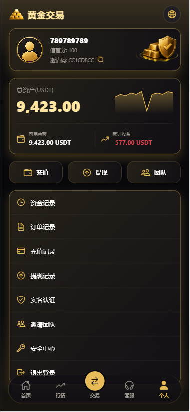 【优选代售】新版海外黄金微交易/黄金秒合约交易/黄金投资/前端VUE - 截图8
