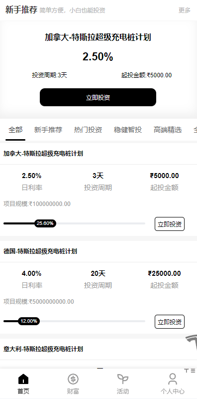 【优选代售】新版海外特斯拉投资系统/多语言投资理财/前端vue - 截图12