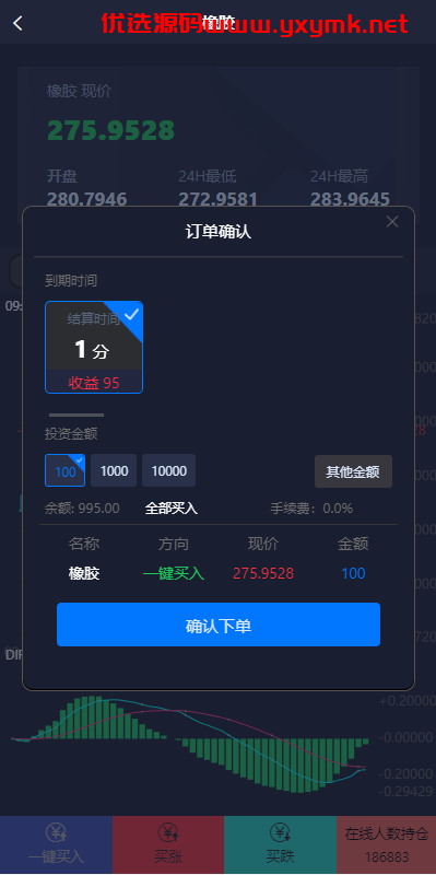 【优选代售】运营版微盘期货交易系统/微交易源码/代理后台/用户风控 - 截图3