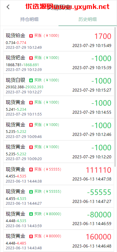 【优选代售】全新定制微盘系统/贵金属期货微交易系统/房间玩法 - 截图11