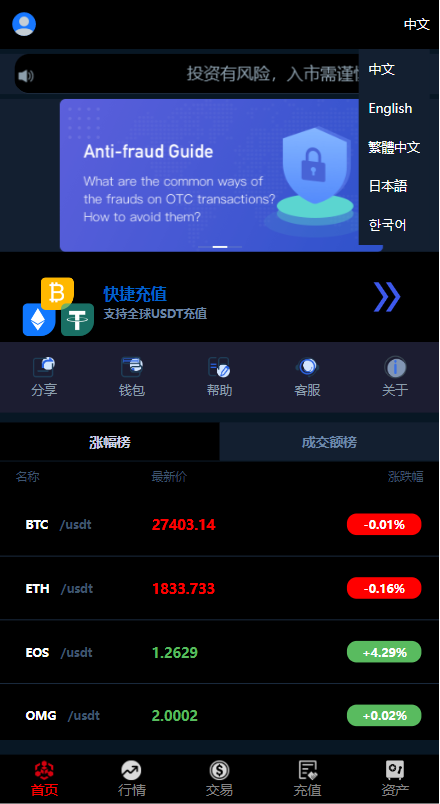海外多语言微交易系统/虚拟币微盘源码/伪交易所源码 详情图 2