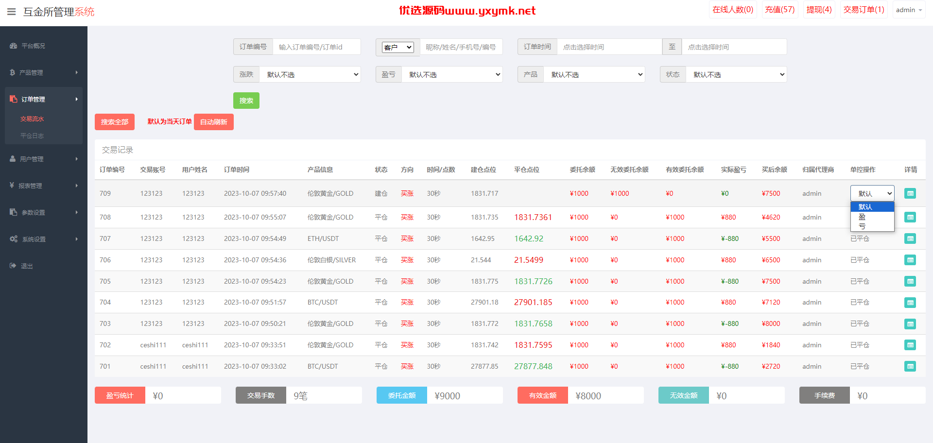 【优选代售】uniapp版微盘系统/虚拟币微交易系统/伪交易所系统 - 截图15