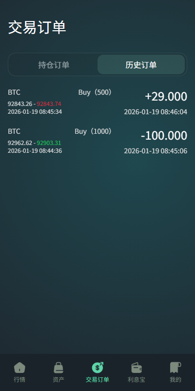 【优选代售】海外虚拟币微盘系统/信用分/实名认证/多语言微交易 - 截图4