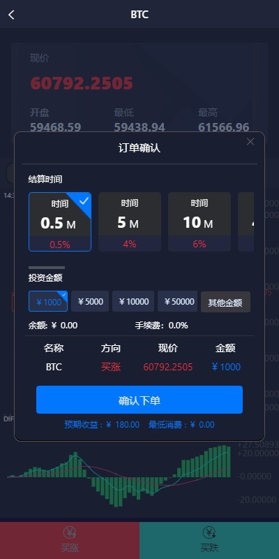 【优选代售】新UI微盘系统/虚拟币微交易/秒合约时间盘 - 截图5