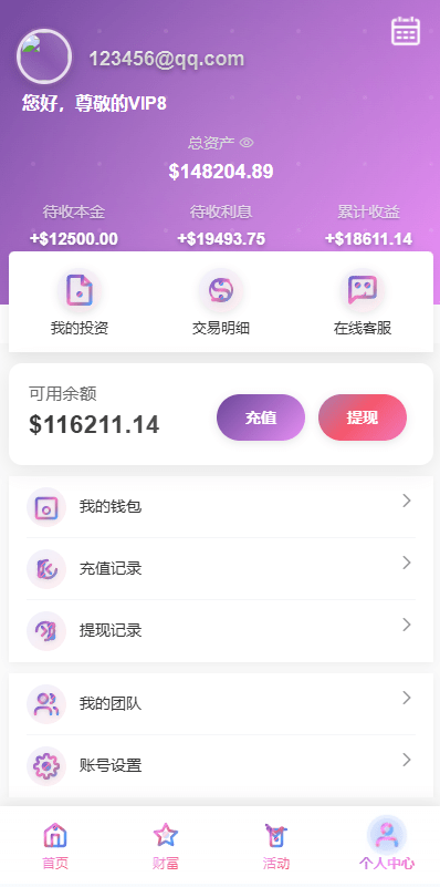 【优选代售】多语言投资理财系统/新能源投资返利/海外投资众筹系统 - 截图4