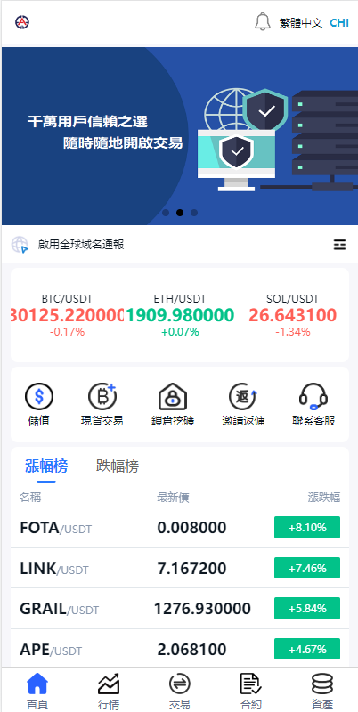 二开版交易所系统/秒合约交易所/锁仓挖矿/前端uinapp 详情图 1