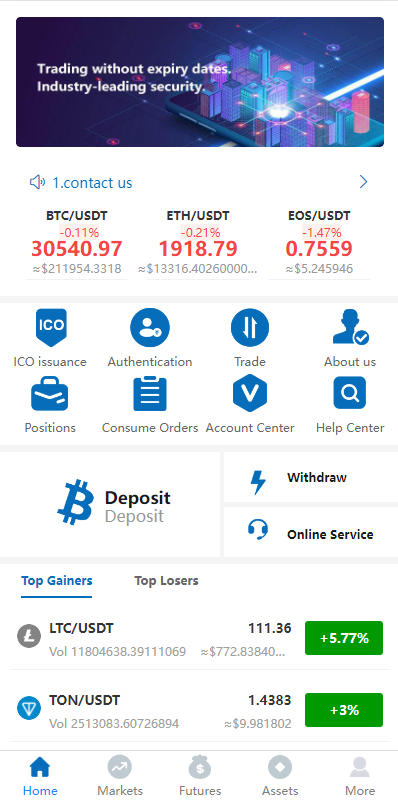 多语言合约交易所/区块链虚拟币交易系统/前端uinapp 详情图 1