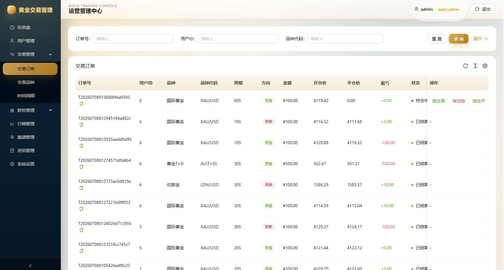 【优选代售】新版海外黄金微交易/黄金秒合约交易/黄金投资/前端VUE - 截图17