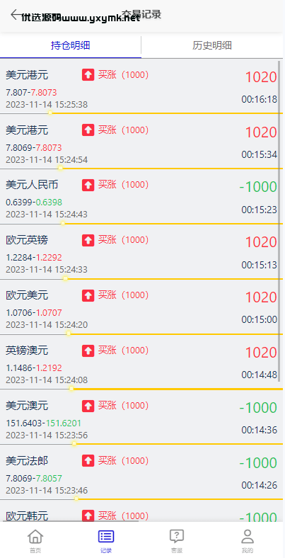 【优选代售】多语言外汇微交易系统/海外微盘源码/时间盘系统 - 截图7