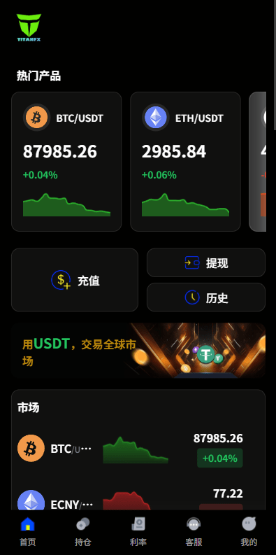 【优选代售】多语言虚拟币微盘系统/秒合约交易/信用分/实名认证 - 截图1