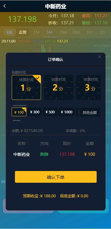 【优选代售】医药投资微交易系统/微盘时间盘源码/投资理财源码 - 截图2