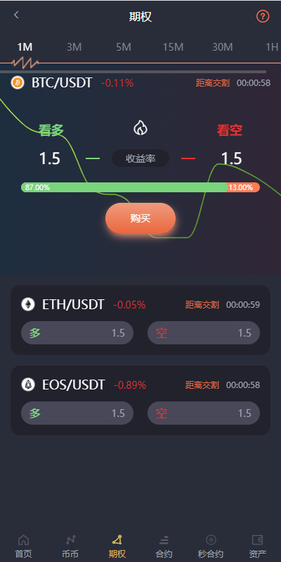 【优选代售】完整修复多语言交易所系统/秒合约/期权/合约/新币申购/投资理财 - 截图6