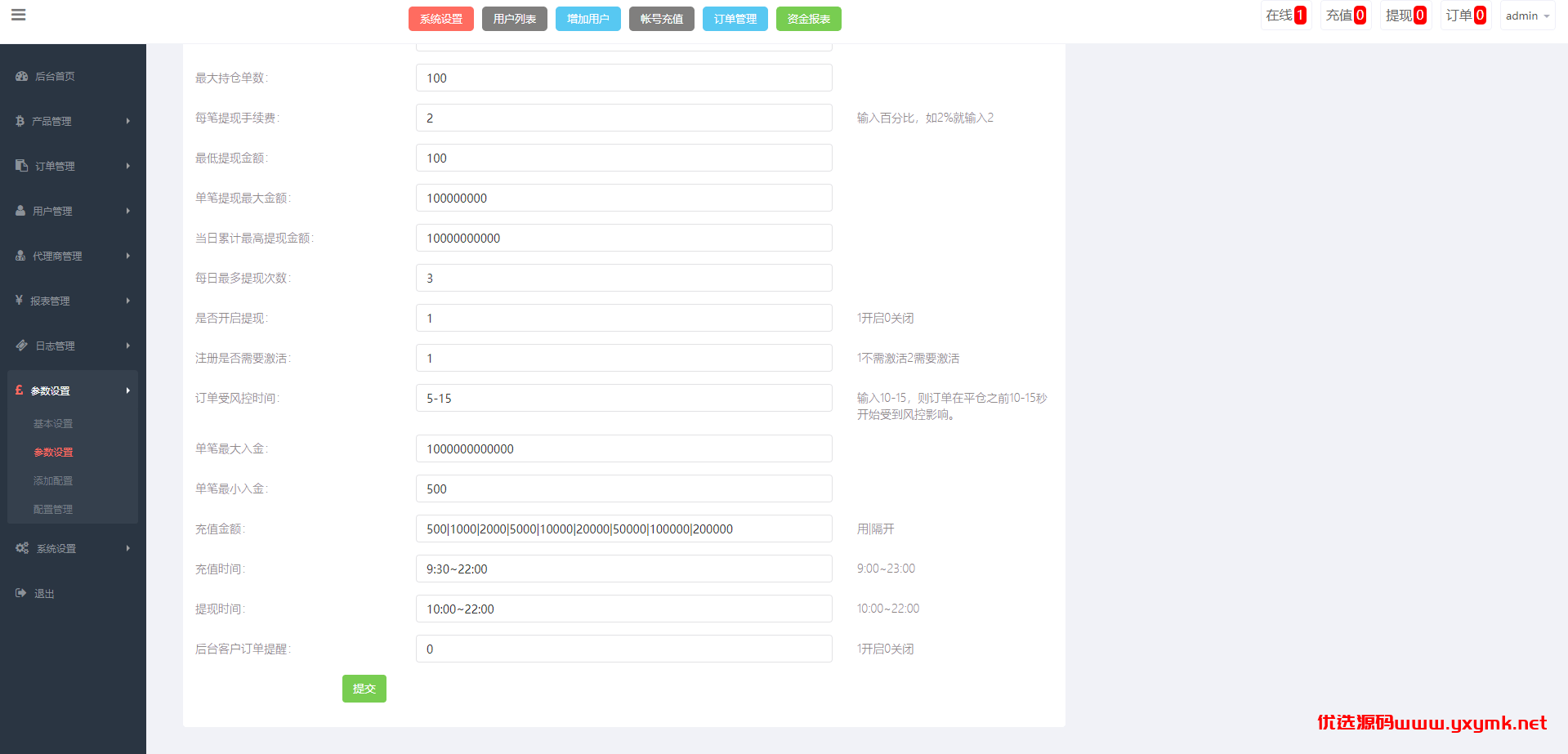 【优选代售】运营版微盘期货交易系统/微交易源码/代理后台/用户风控 - 截图14