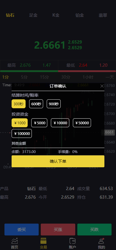 【优选代售】二开版微交易系统/贵金属微盘交易平台/前端uinapp - 截图3