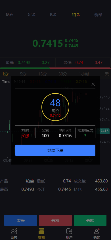 【优选代售】二开版微交易系统/贵金属微盘交易平台/前端uinapp - 截图2