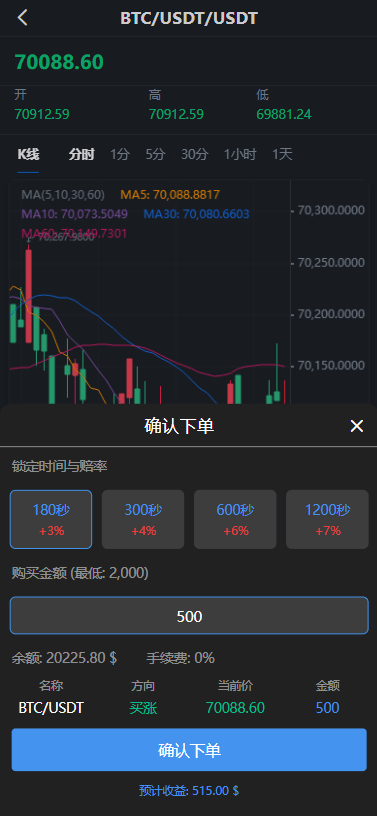 【优选代售】多语言秒合约交易/虚拟币微交易时间盘/实名认证/在线客服 - 截图2