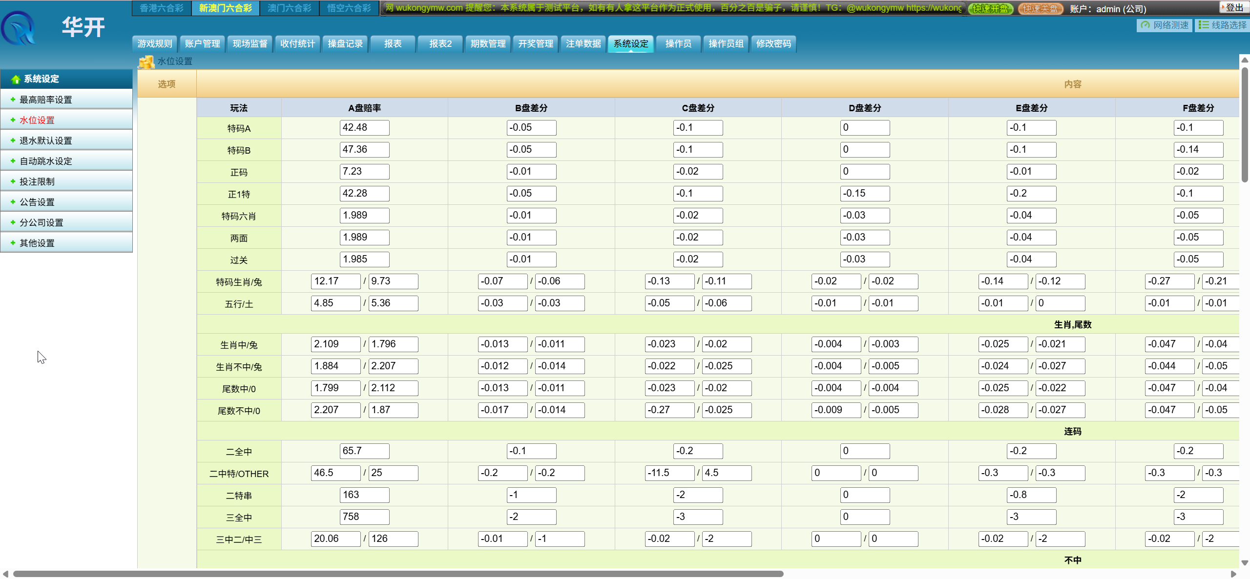 【优选代售】华开环球OA信用盘完美运营版/多盘口多系统+3种投注风格+赔率调控+占成补货+六合私彩 - 截图33