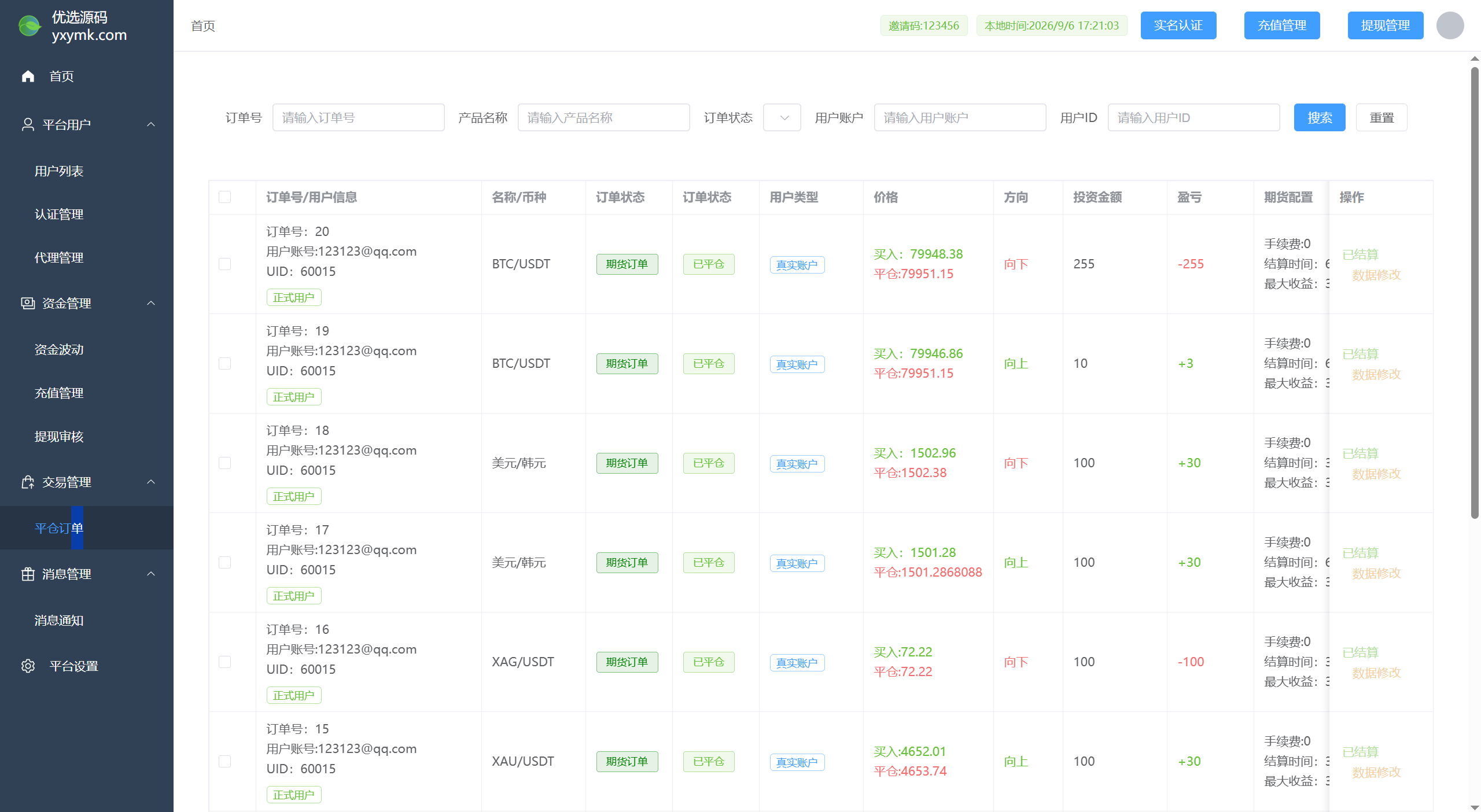 【优选源码】海外多语言自适应/Java数字货币与外汇微盘交易系统/Vue3源码 - 截图28