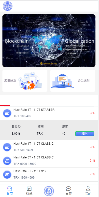 TRX虚拟币矿机/区块链矿机交易系统/4国语言/usdt充值 详情图 3