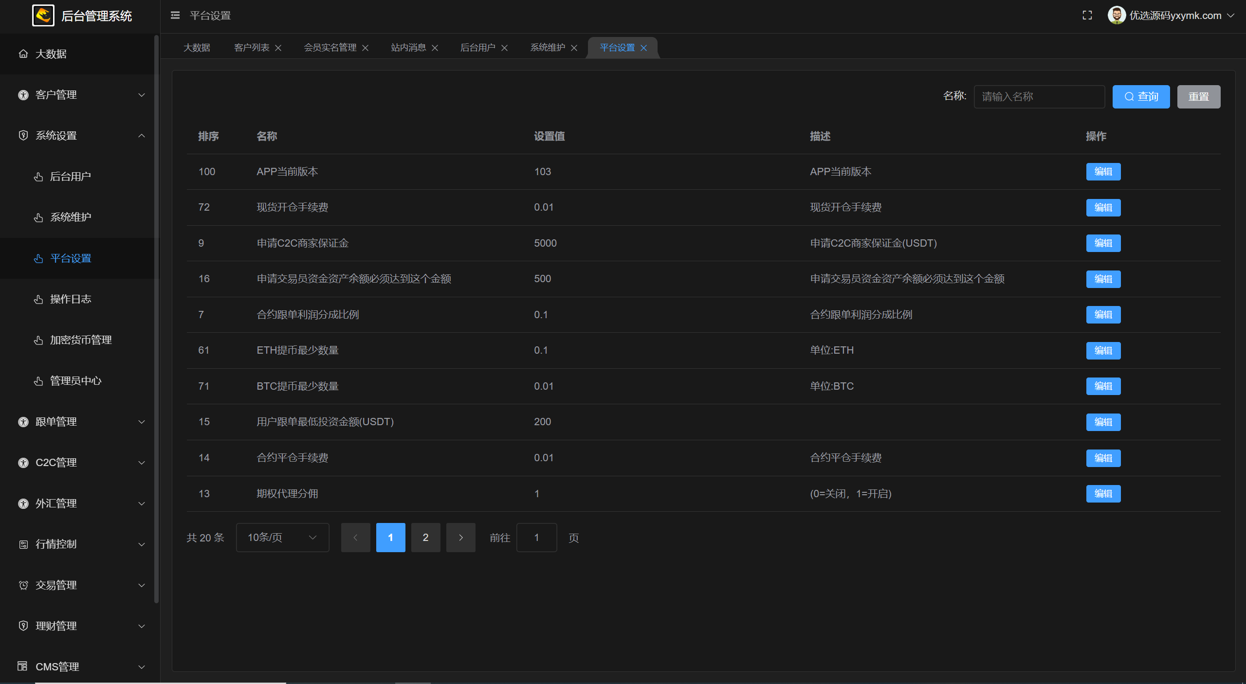 【优选源码】全开源java多语言综合交易所/股票/外汇/期货/AI量化/贷款/c2c - 截图25