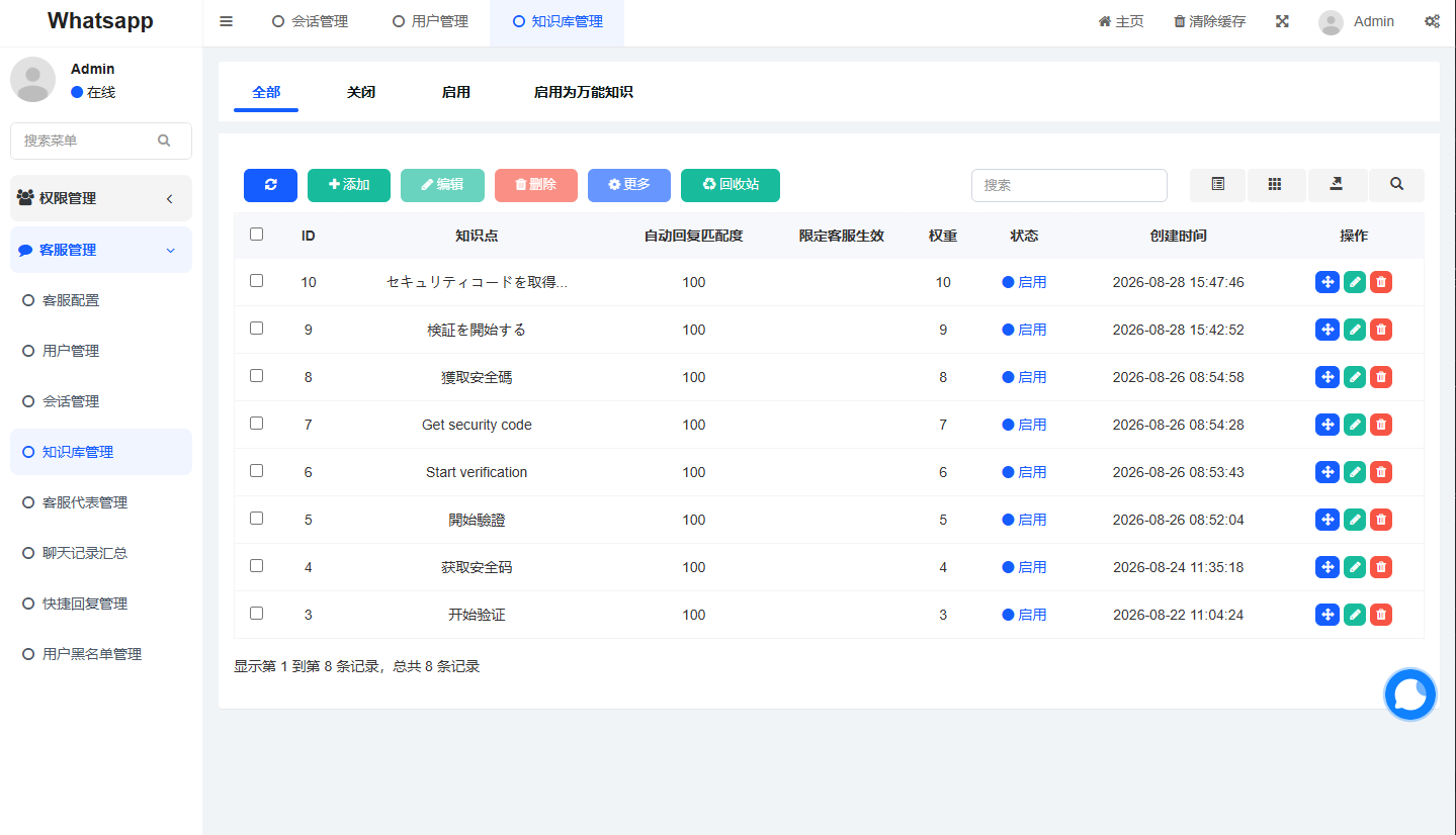 多语言WhatsApp盗号系统/手动上号/客服轮训/前端uniapp 详情图 12