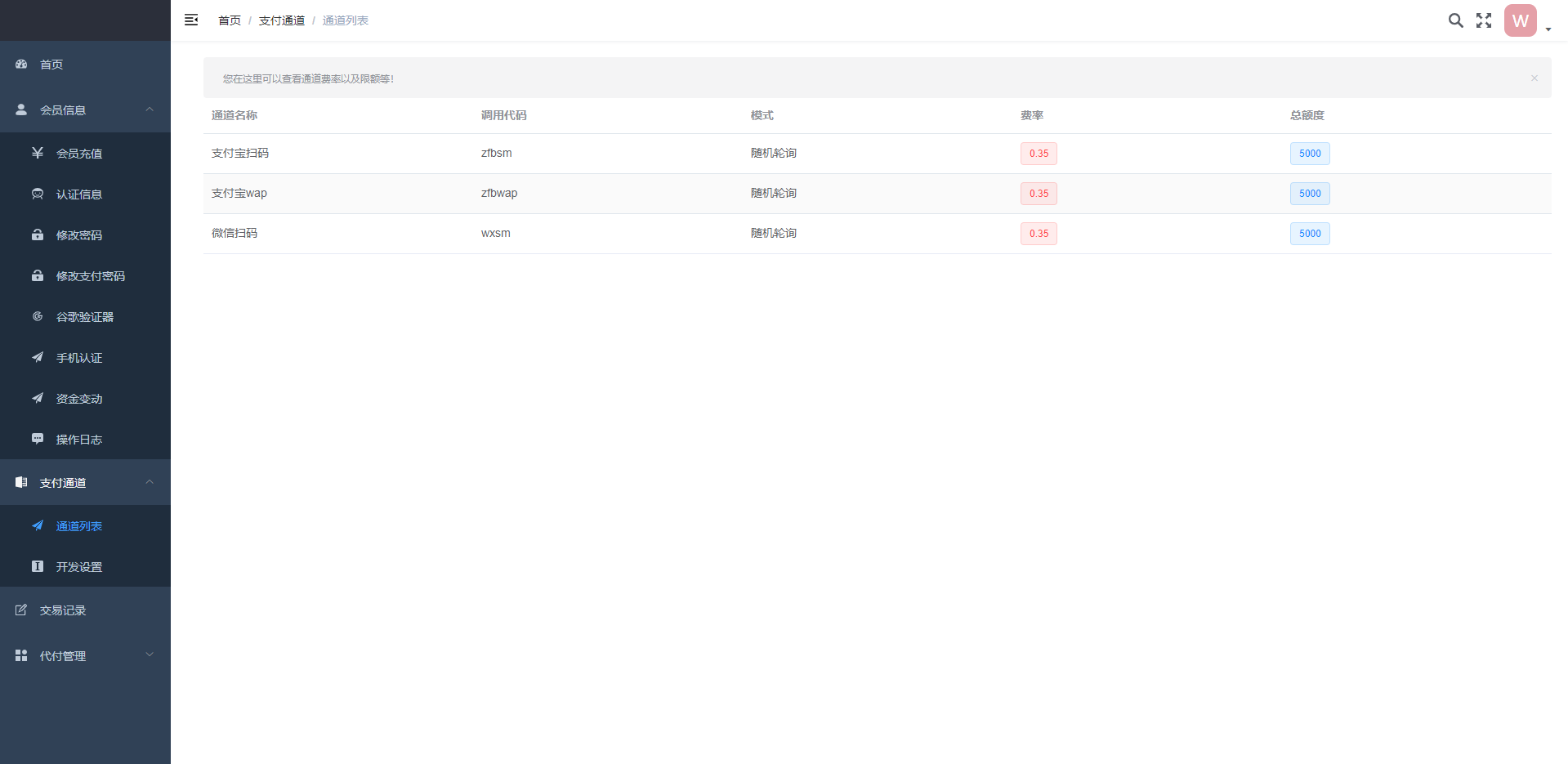 全开源聚合支付系统/三方支付/代付系统/前后端分离/附带前端VUE 详情图 2