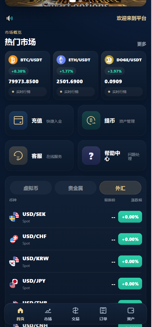 【优选源码】海外多语言自适应/Java数字货币与外汇微盘交易系统/Vue3源码 - 截图13