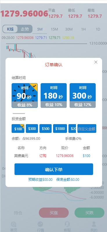 K线正常版外汇系统/微交易源码/双语言微盘系统 详情图 4