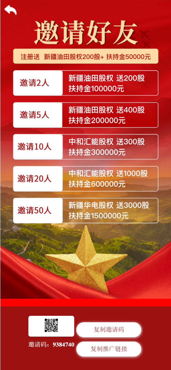 【优选代售】新版本中华援疆基金投资理财源码/原始股/新疆华电/中国石油 - 截图4